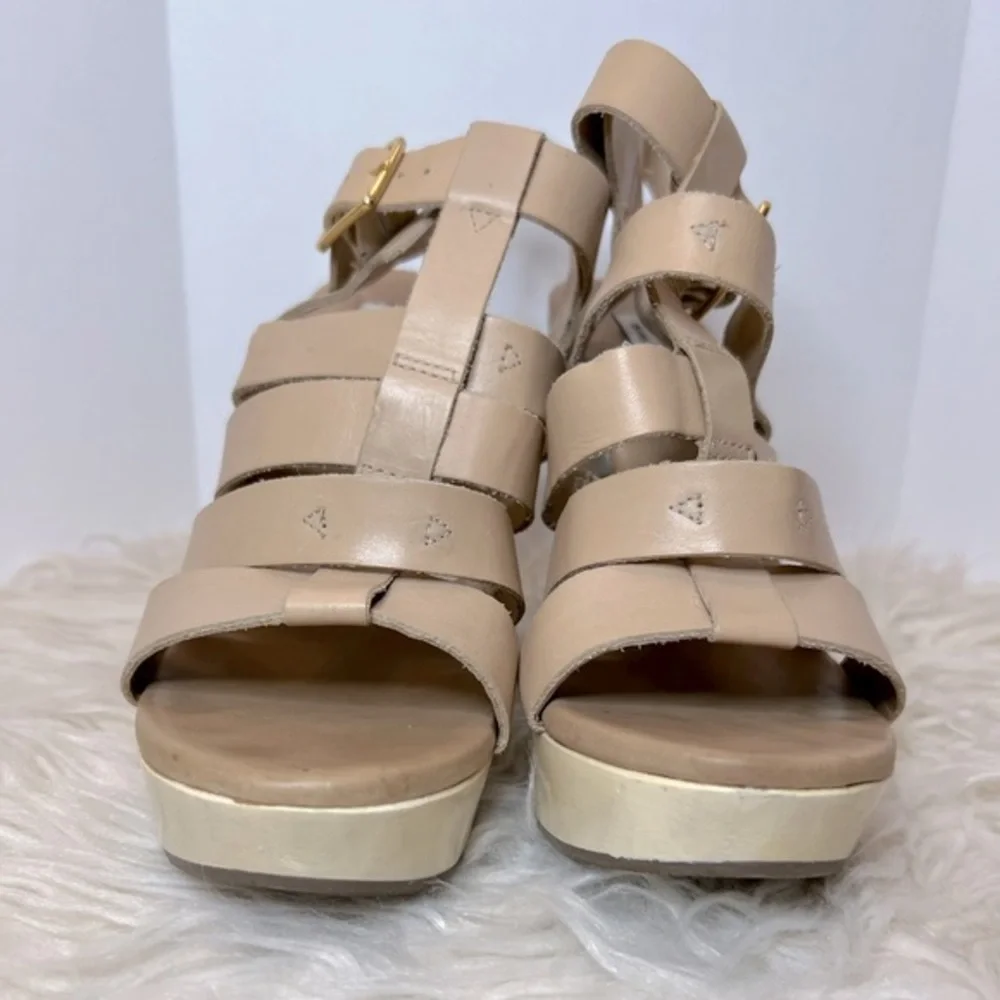 DIANE von FURSTENBERG Colorblock Platform Wedge‎ Sandals in Oceana Size 8.5